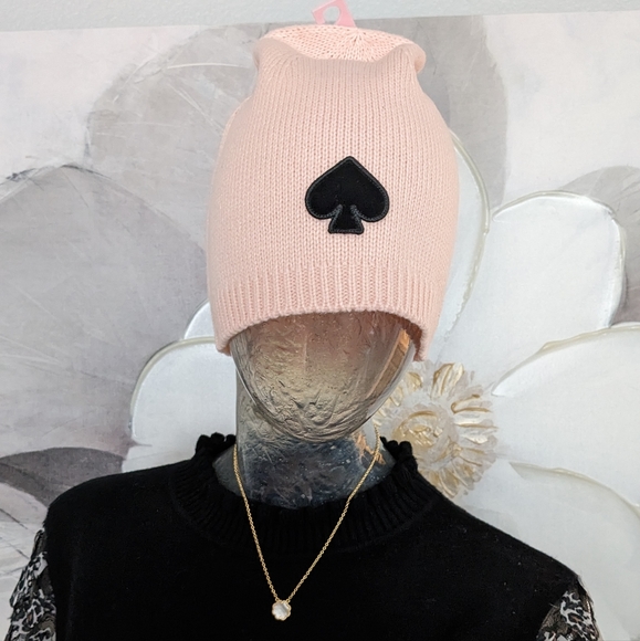 Kate Spade English Rose Flocked Spade Beanie New in Kate Spade Gift Box ❤️ - Picture 4 of 6